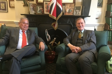 Sir David with Philippine Ambassador to the UK Antonio Lagdameo 